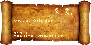 Kovács Kolumbán névjegykártya